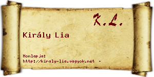Király Lia névjegykártya