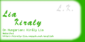 lia kiraly business card