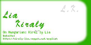 lia kiraly business card